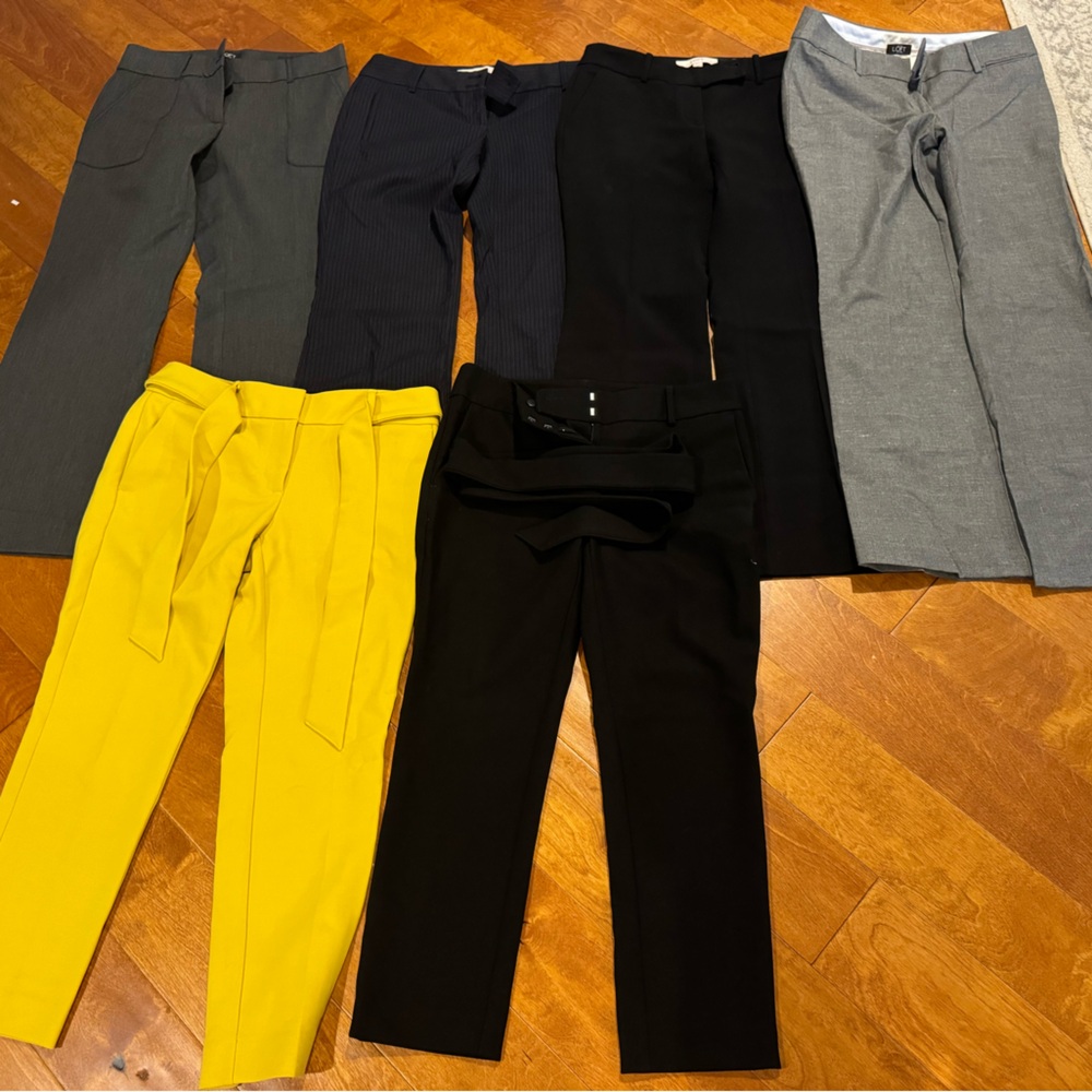 Lot of 6 Pairs of LOFT Trousers - Marisa/Julie Size 2 Petite - Great Condition